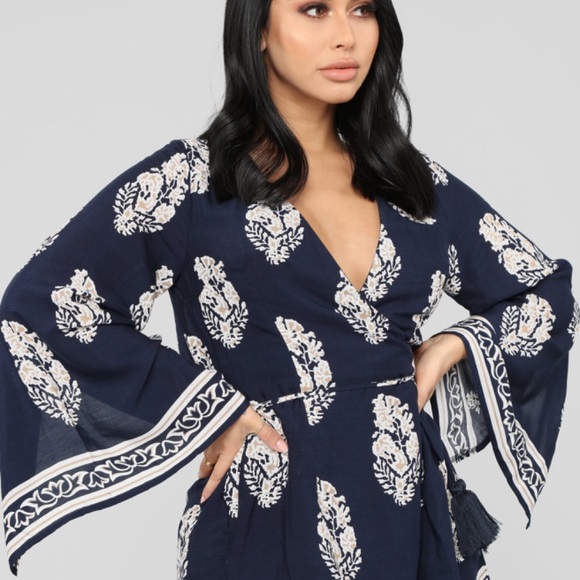 FashioNova Abby Romper - Navy - Picture 6 of 6